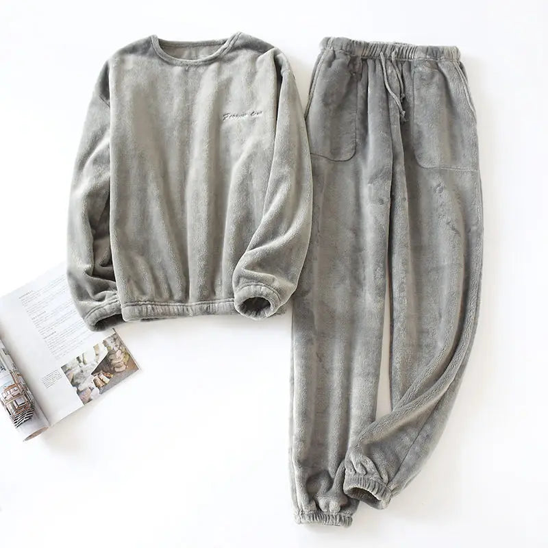 Mens Sleepwear Set Plush Comfortable Fit