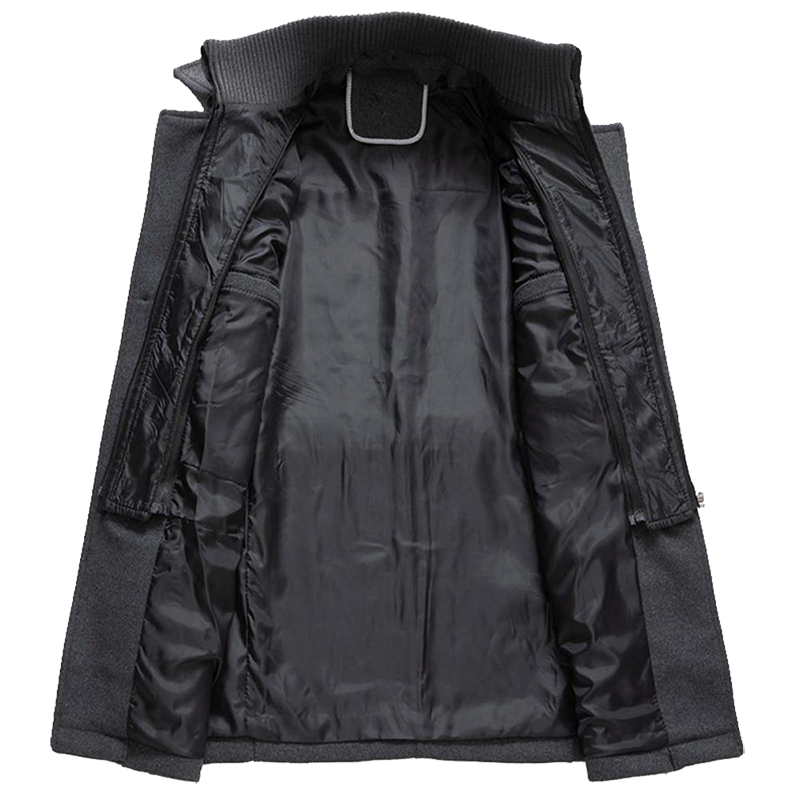 Mens Winter Coat Elegant Wool Blend Classic Fit