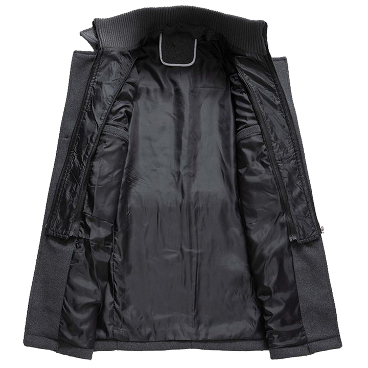 Mens Winter Coat Elegant Wool Blend Classic Fit