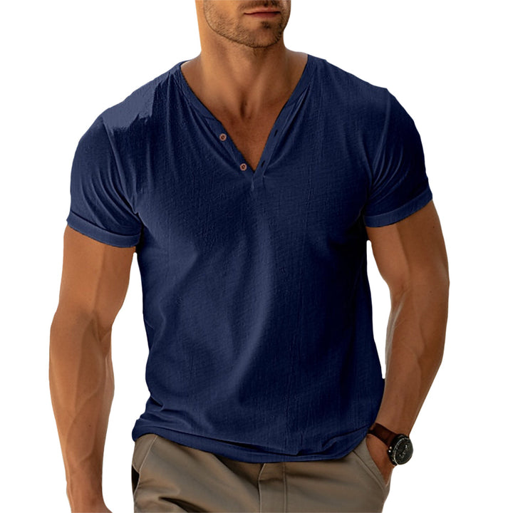 Mens Henley Shirt Button Front Tailored Fit
