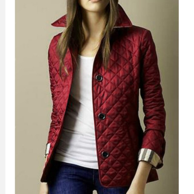 Womens Plaid Jacket with Lapel Collar Stylish Fit - BritishMode