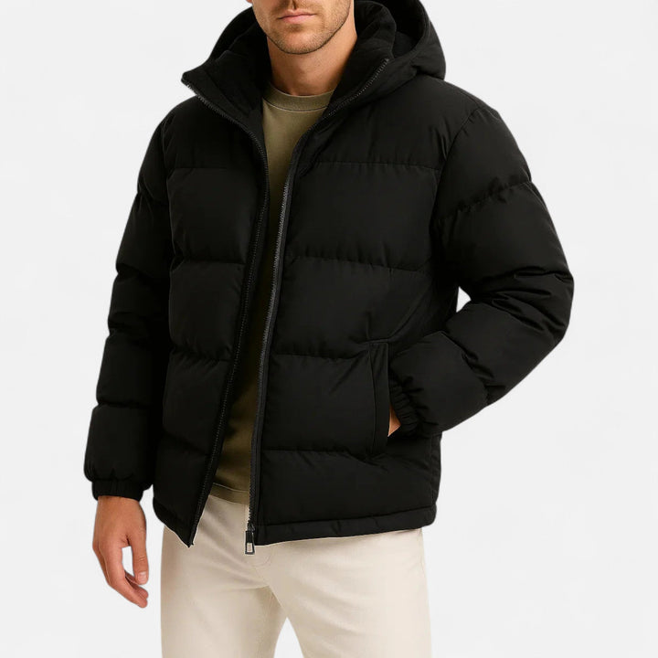 Mens Lightweight Puffer Jacket Insulated Hooded - BritishMode