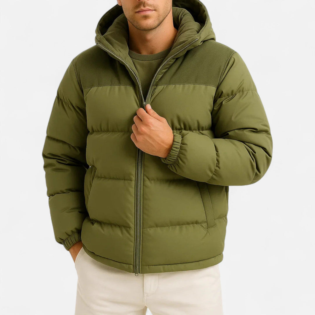 Mens Lightweight Puffer Jacket Insulated Hooded