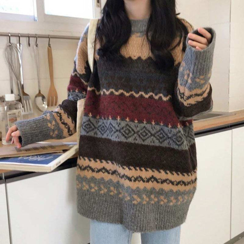 Womens Knit Sweater Classic Winter Warm Fit