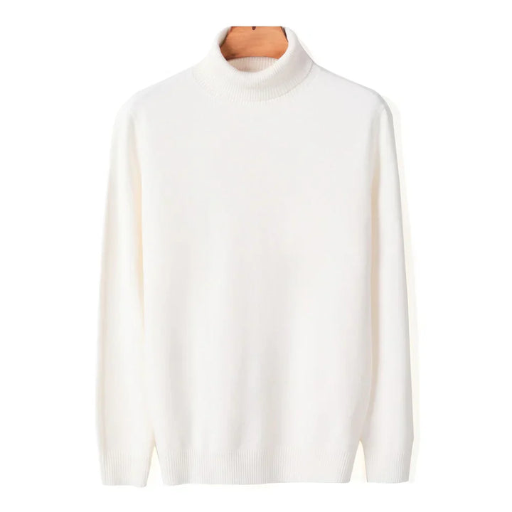 Mens Ribbed Turtleneck Knit Sweater Slim Fit