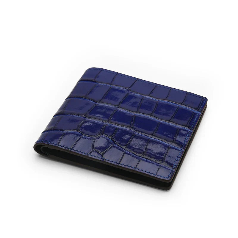 Mens Fold Wallet Crocodile Skin Texture