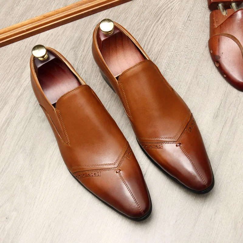 Mens Loafers Genuine Leather Slip-On - BritishMode