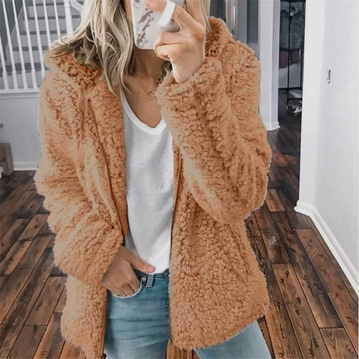 Womens Teddy Coat Soft Fleece Hooded