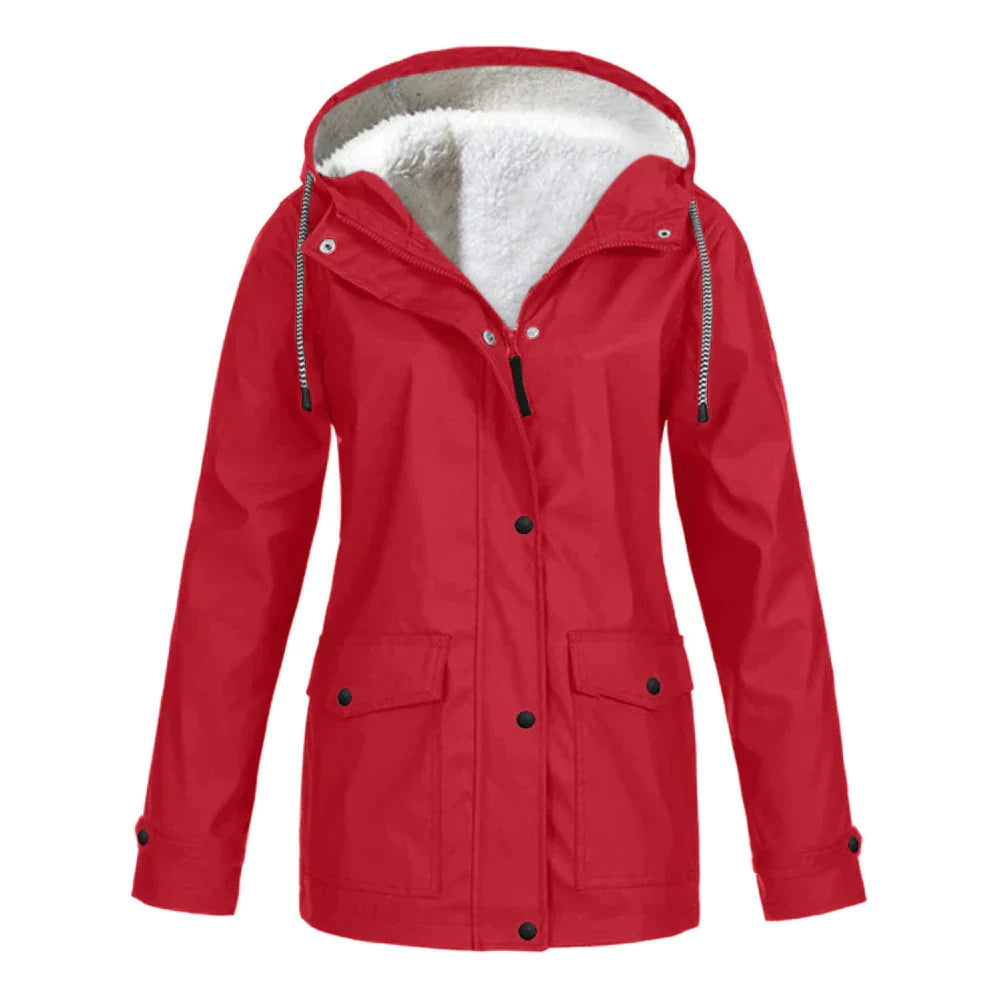 Womens Waterproof Parka Coat with Fleece Lining