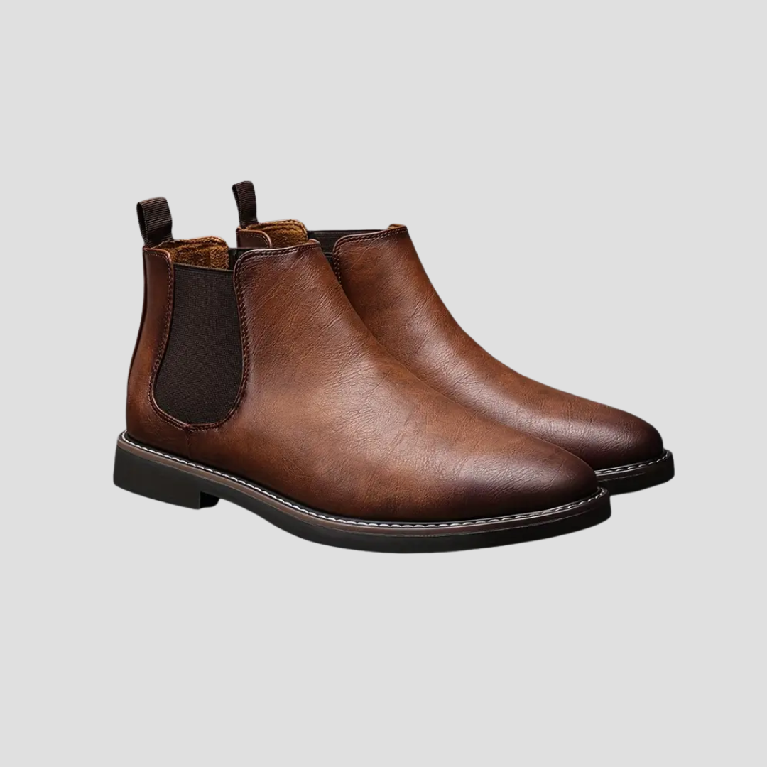 Mens Leather Chelsea Ankle Boots Smooth Finish - BritishMode