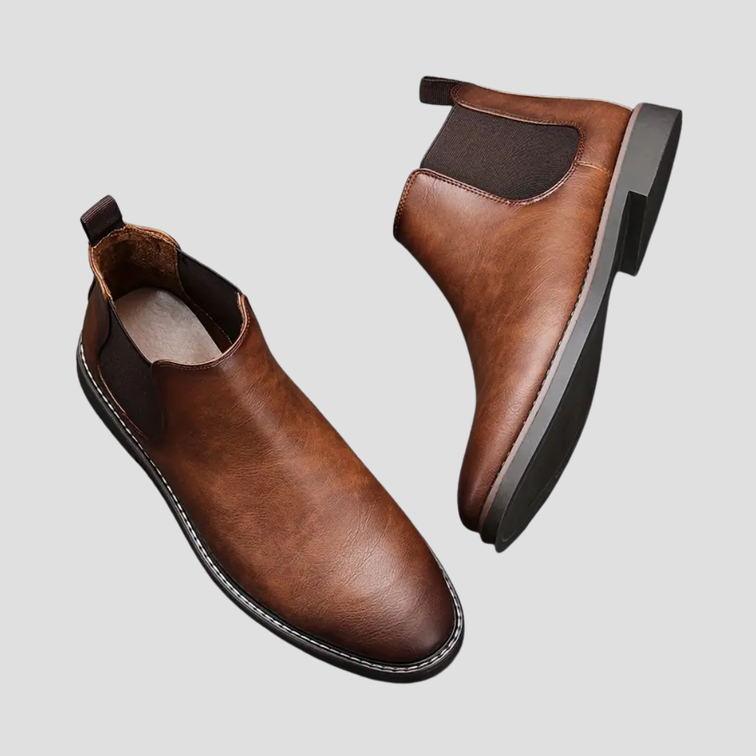 Mens Leather Chelsea Ankle Boots Smooth Finish