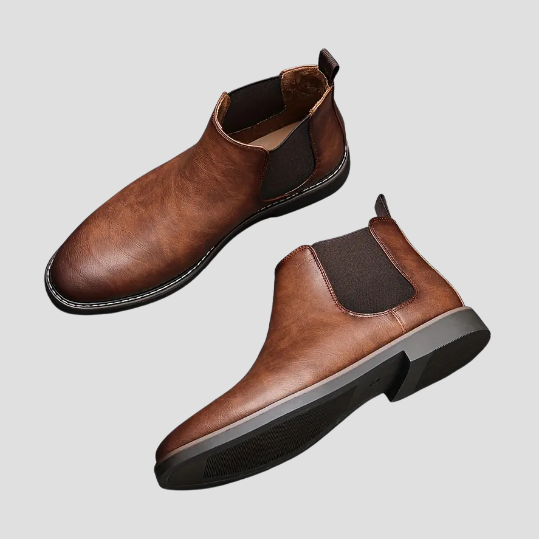 Mens Leather Chelsea Ankle Boots Smooth Finish