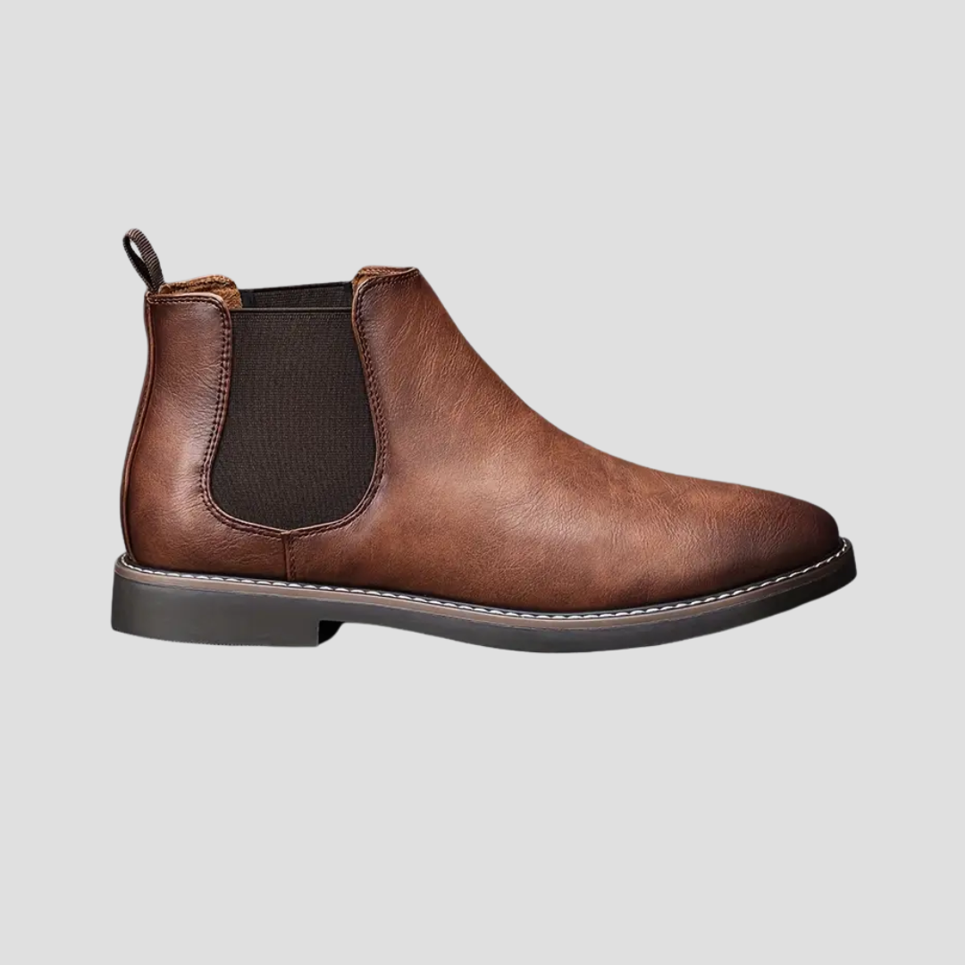 Mens Leather Chelsea Ankle Boots Smooth Finish