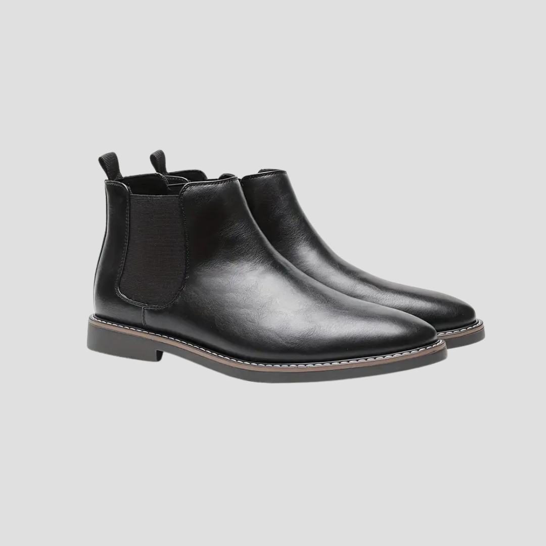 Mens Leather Chelsea Ankle Boots Smooth Finish