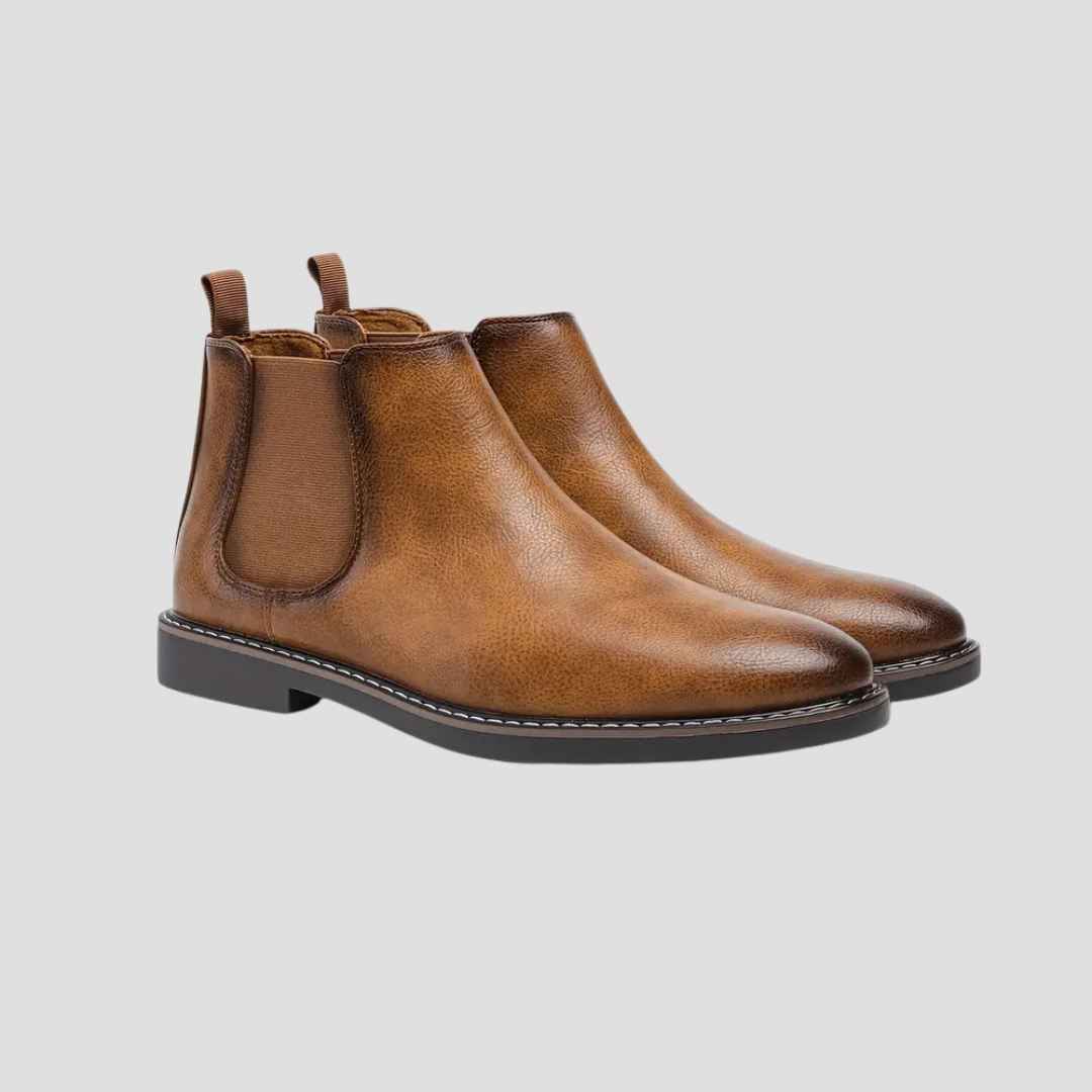 Mens Leather Chelsea Ankle Boots Smooth Finish