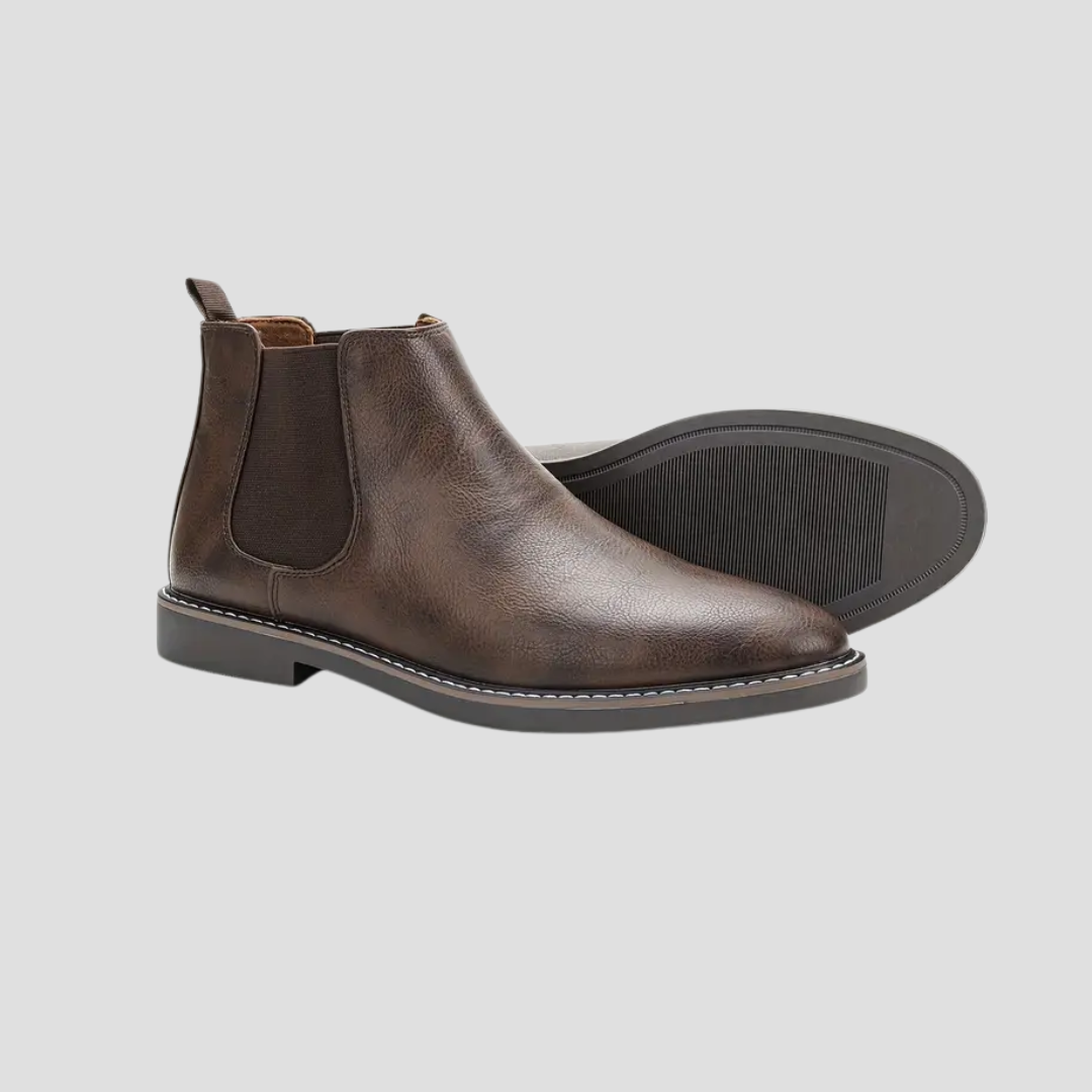 Mens Leather Chelsea Ankle Boots Smooth Finish
