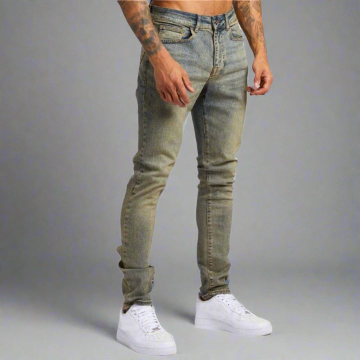 Mens Slim Fit Jeans Stretch Denim Casual Style