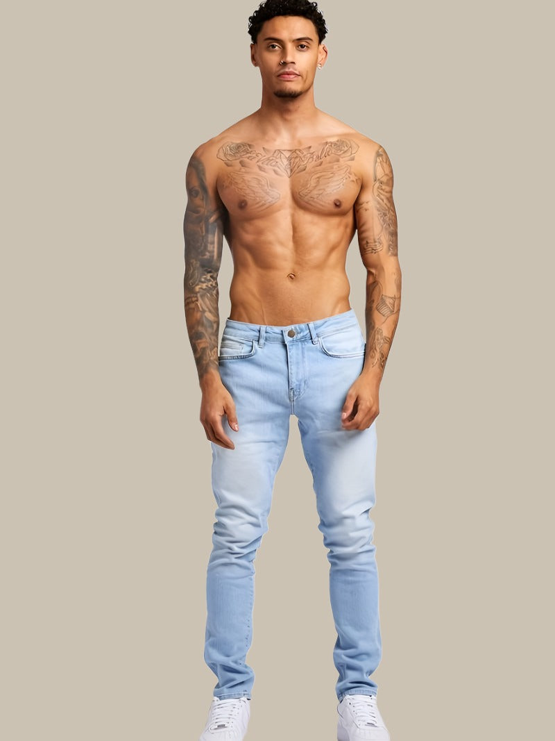 Mens Slim Fit Jeans Stretch Denim Casual Style