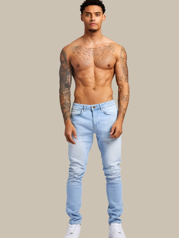 Mens Slim Fit Jeans Stretch Denim Casual Style