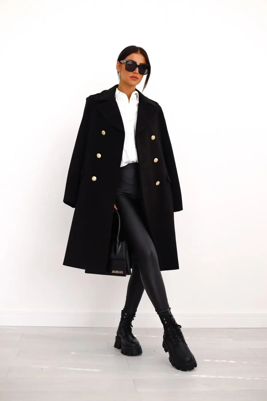 Womens Wool Double-Breasted Coat Comfortable Fit - BritishMode