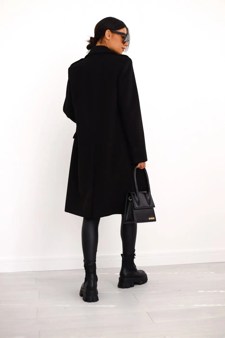 Womens Wool Double-Breasted Coat Comfortable Fit