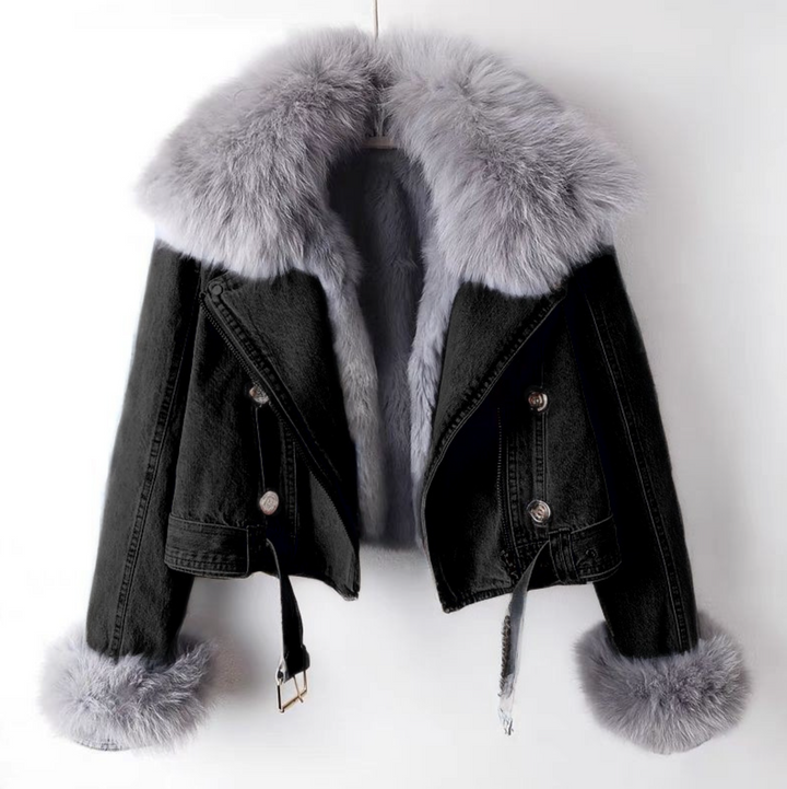 Womens Denim Jacket Faux Fur Lined Regular Fit