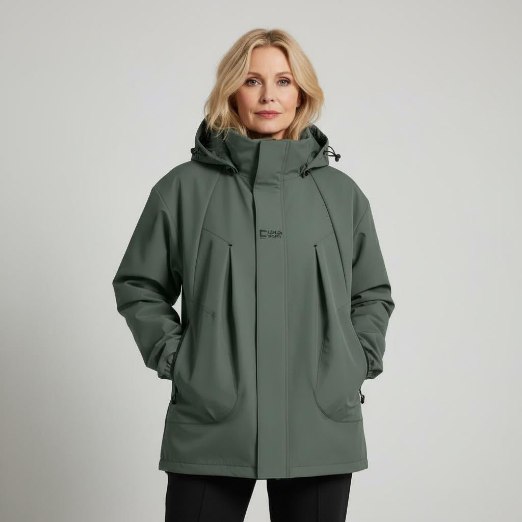 Womens Mid-Length Hooded Jacket Lightweight Fit - BritishMode
