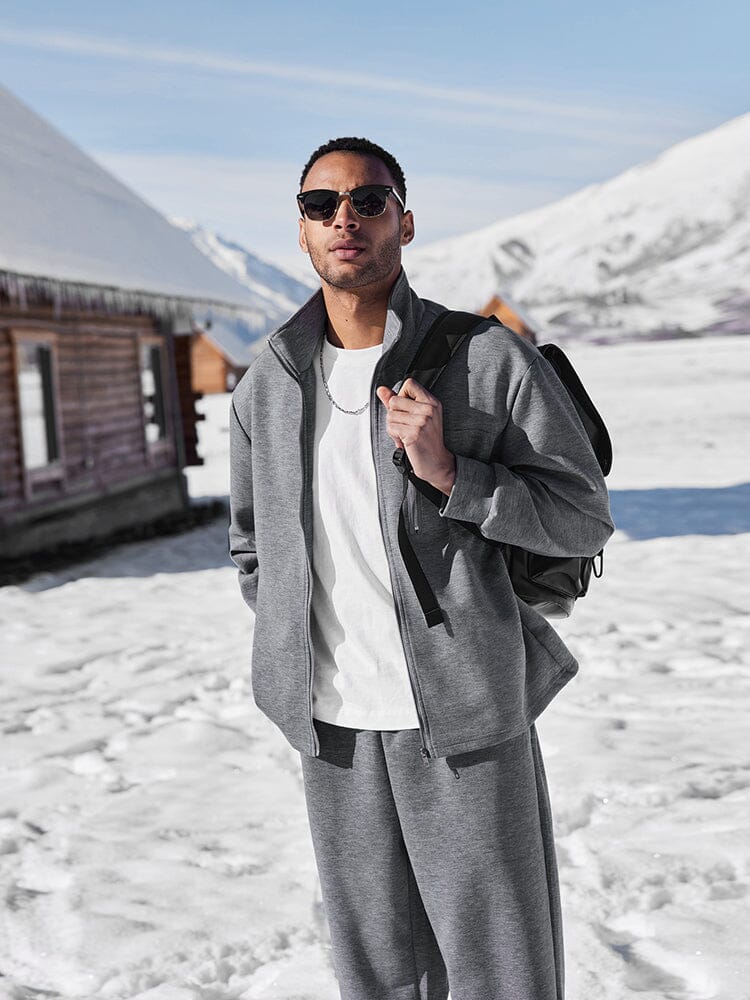 Mens Tracksuit Zip Jacket Set Athleisure Regular Fit