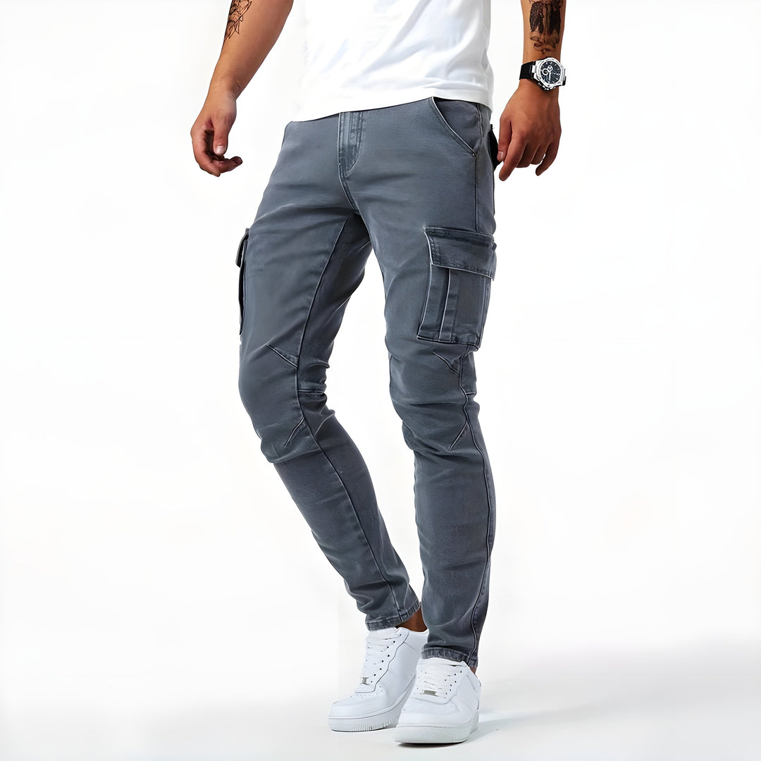 Mens Cargo Jeans Cotton Comfortable Fit - BritishMode
