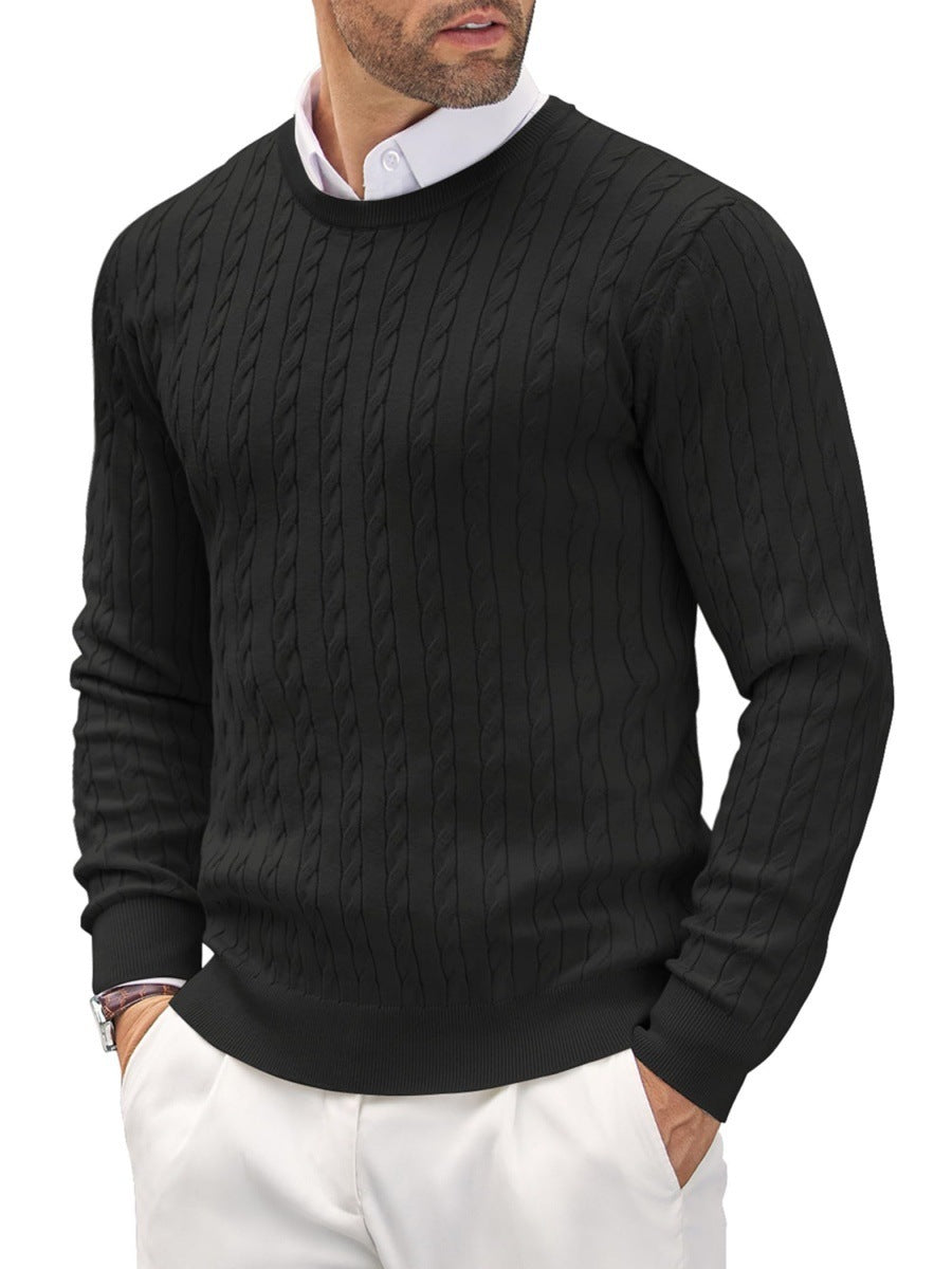 Mens Slim Fit Fine Knit Crew Neck Sweater