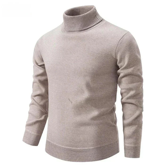 Mens Turtleneck Sweater Knit Slim Fit