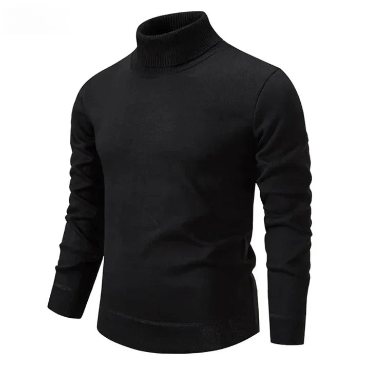 Mens Turtleneck Sweater Knit Slim Fit