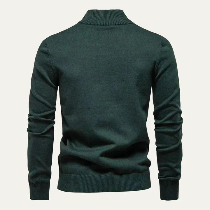 Mens Knit Sweater Quarter Zip Modern Fit