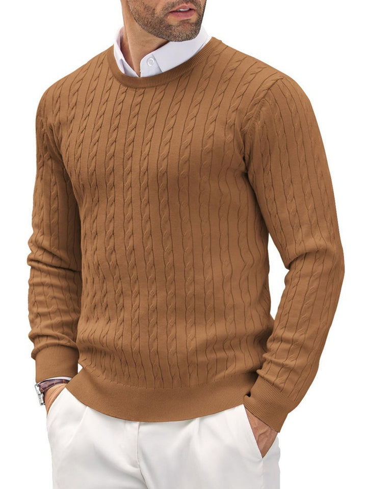 Mens Slim Fit Fine Knit Crew Neck Sweater