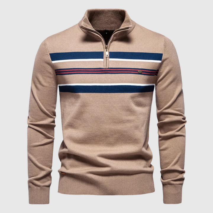 Mens Knit Sweater Quarter Zip Modern Fit