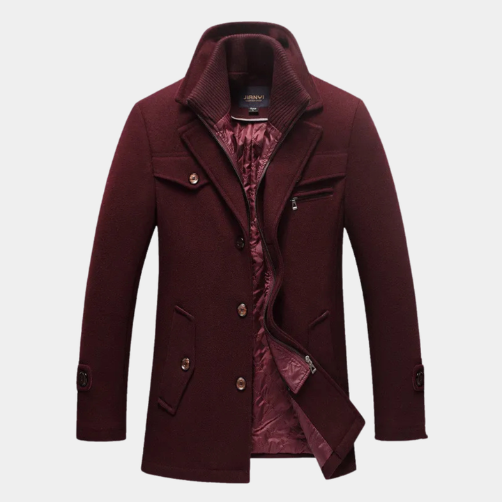Mens Business Coat Wool Blend Classic Fit
