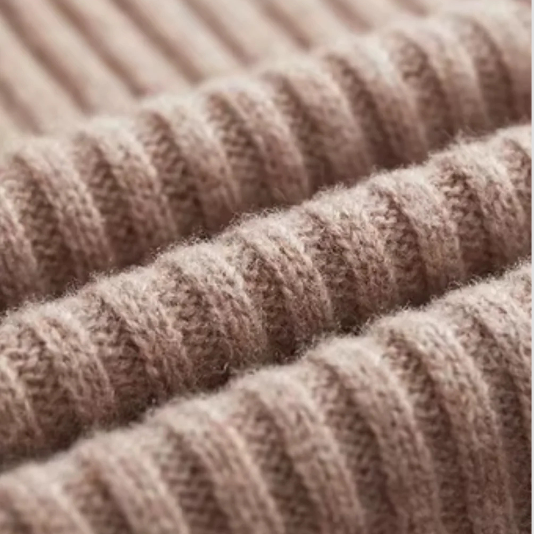 Mens Ribbed Sweater Mock Neck Button Front