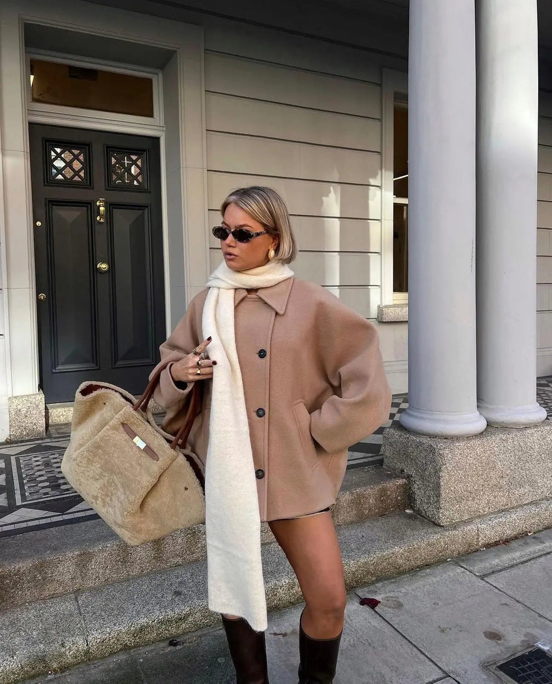 Womens Winter Coat Wool Blend Elegant Fit