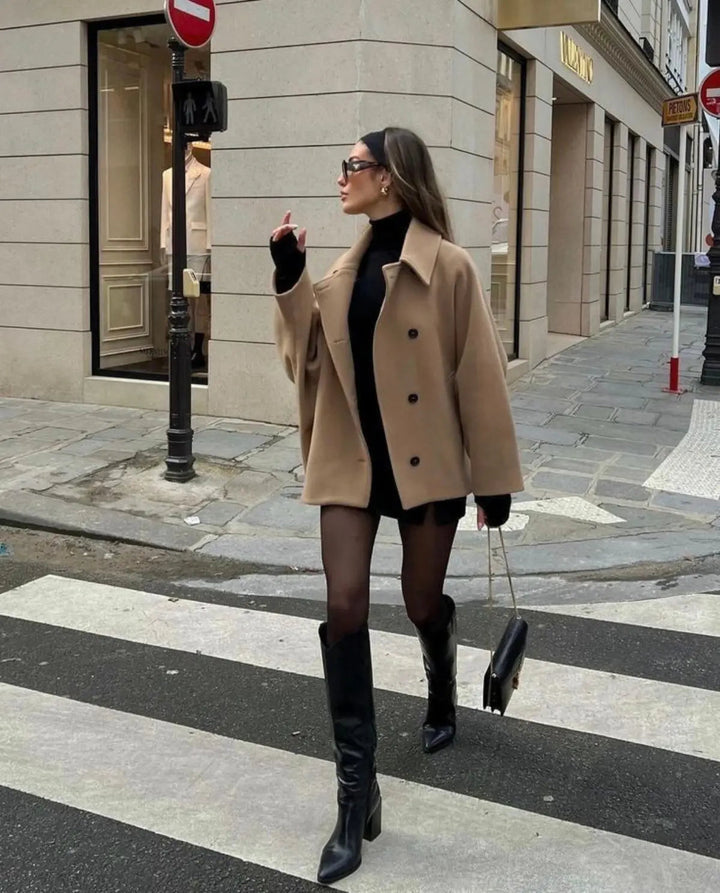 Womens Winter Coat Wool Blend Elegant Fit