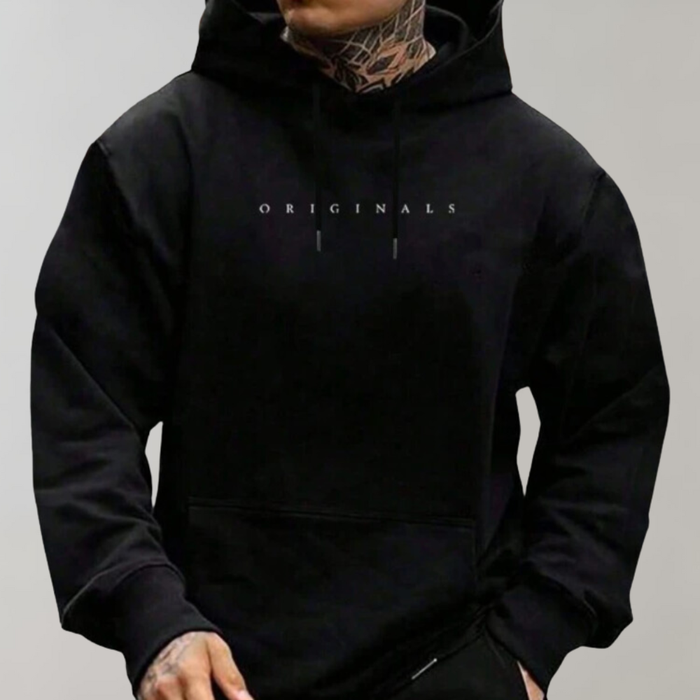 Mens Hooded Sweatshirt Cotton Relaxed Fit with Pocket - BritishMode