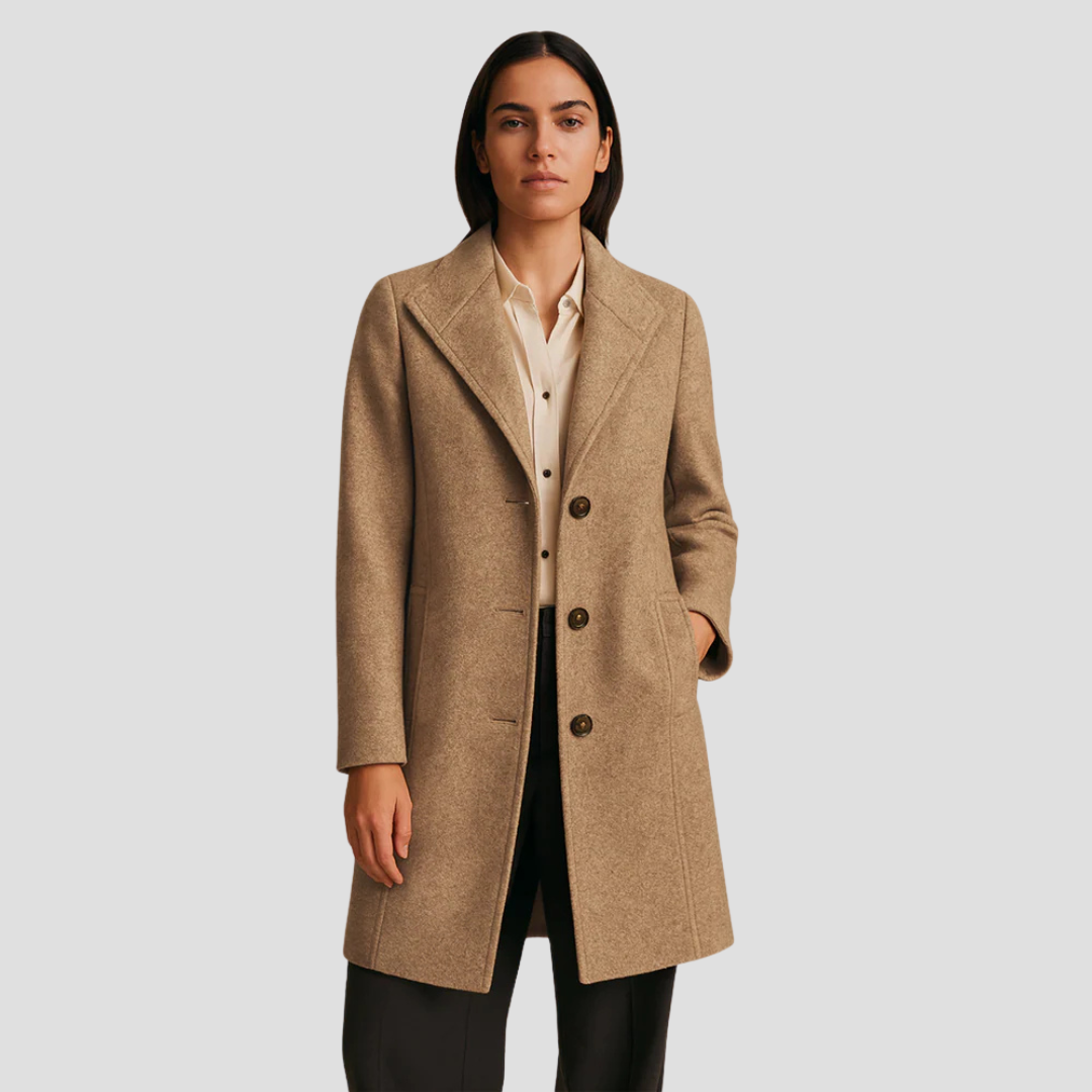 Mens Tailored Single-Breasted Coat Classic Fit
