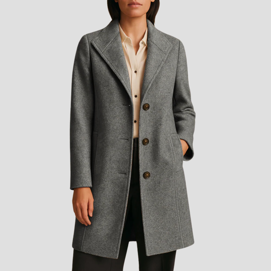 Mens Tailored Single-Breasted Coat Classic Fit