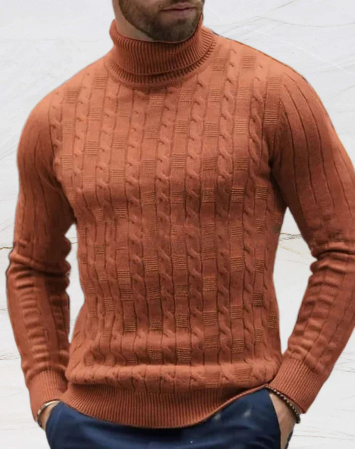 Mens Turtleneck Sweater Knit Slim Fit - BritishMode