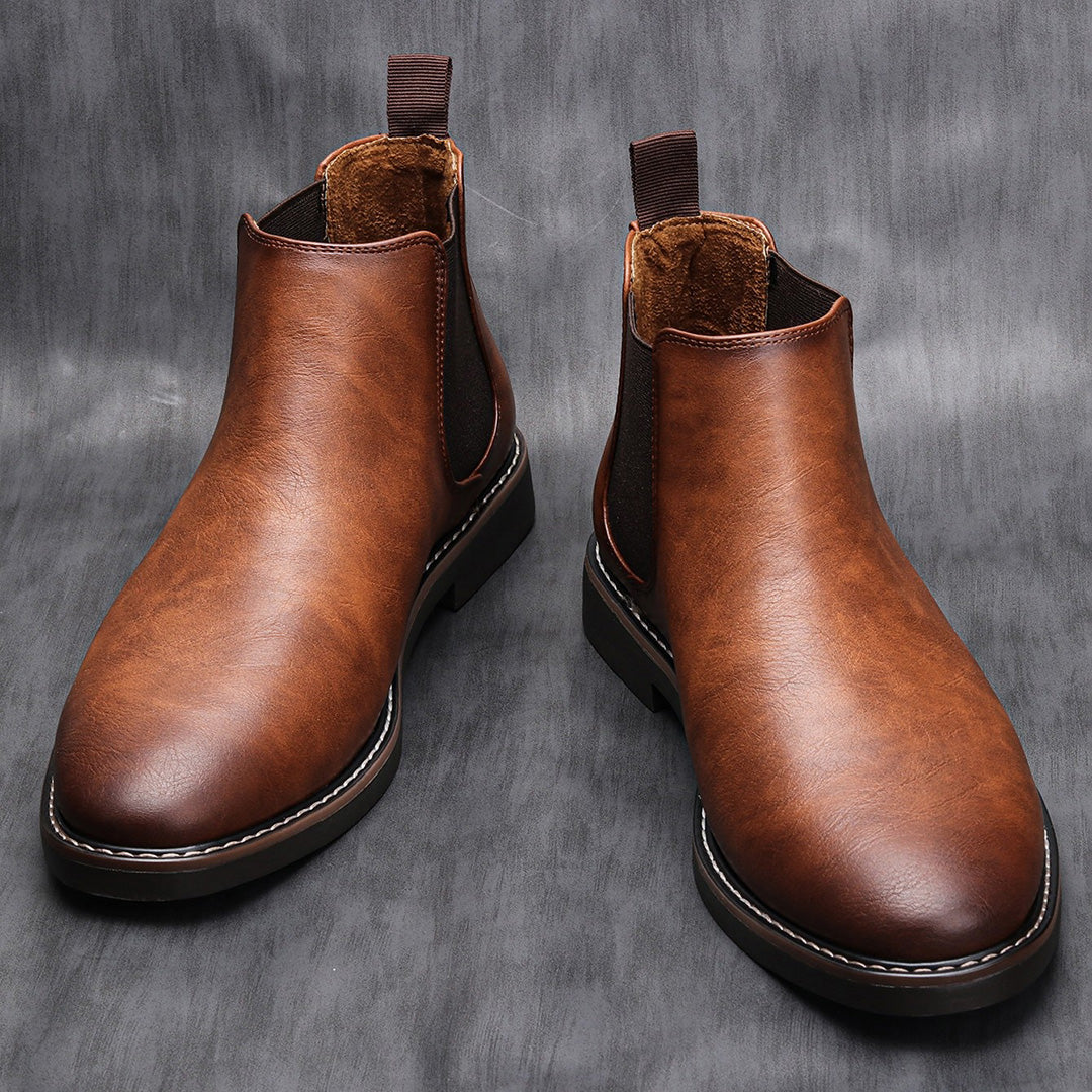 Mens Leather Ankle Boots Comfortable Casual Fit - BritishMode