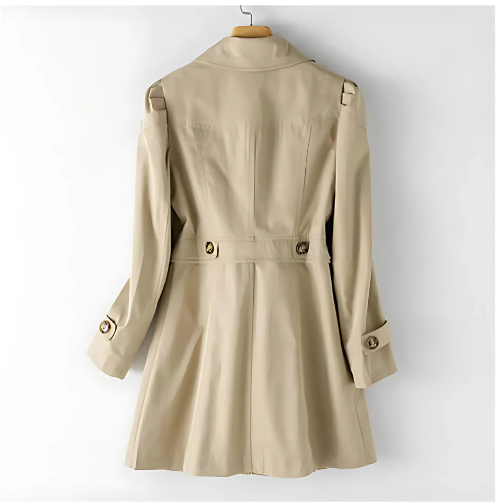 Womens Trench Coat with Buttons Collar Intermediate Fit