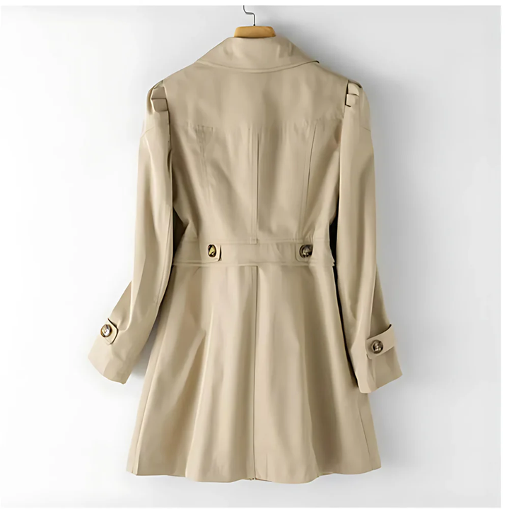 Womens Trench Coat with Buttons Collar Intermediate Fit