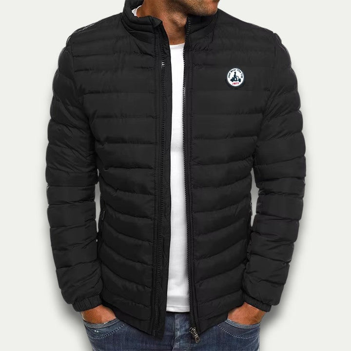 Mens Puffer Jacket Full Zip Stand Collar