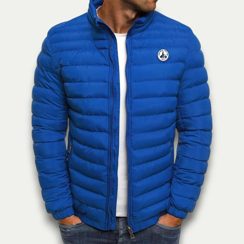 Mens Puffer Jacket Full Zip Stand Collar