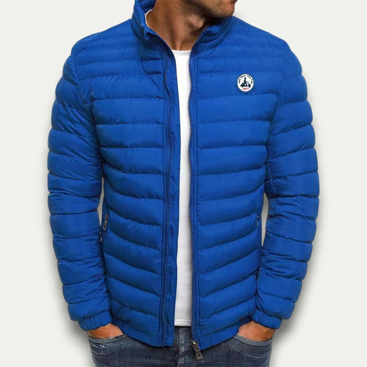 Mens Puffer Jacket Full Zip Stand Collar