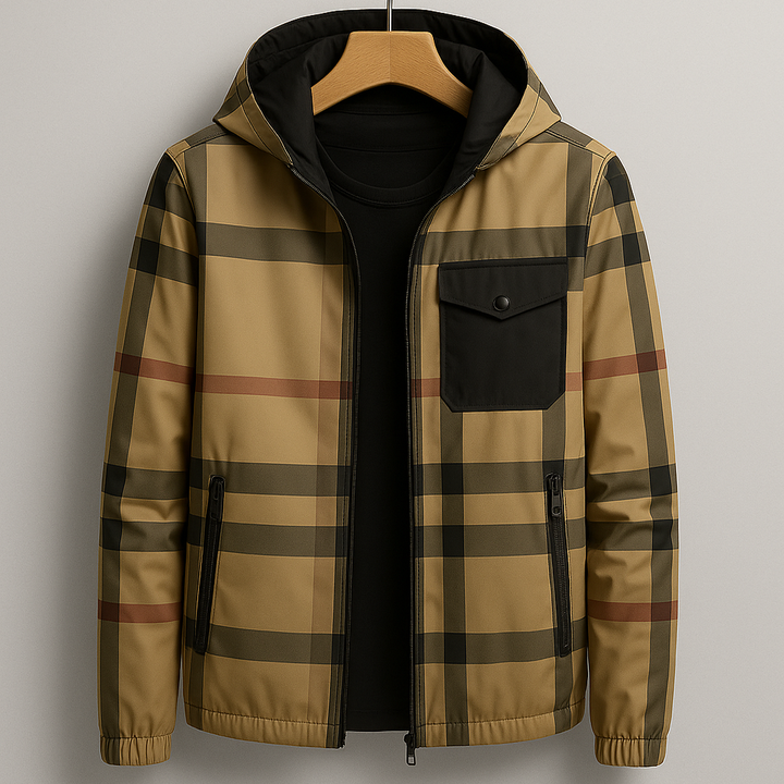 Mens Jacket with Lightweight Water-Resistant Fabric Regular Fit - BritishMode